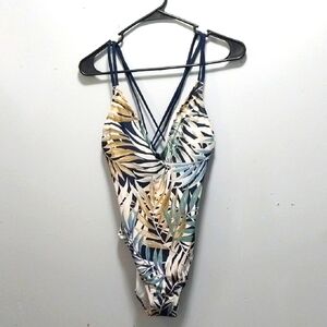 Hurley Multicolor Leaf Pattern Swimwear Medium